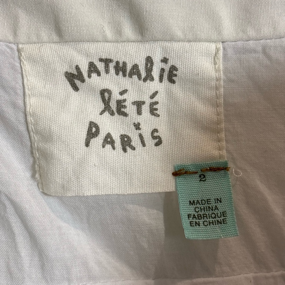 Anthropologie x Nathalie Lete Paris Pigment & Canvas Cotton Mini Dress Size 2 - Picture 7 of 10